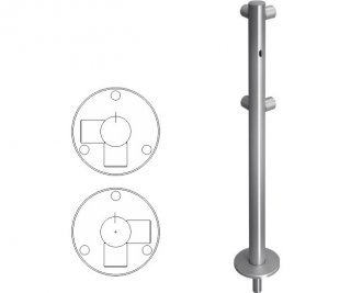 Oxgard Стойка ограждения съемная L-образная с отверстием под фиксатор, 2 муфты справа (ВЗР 1996Р.21-05) фото
